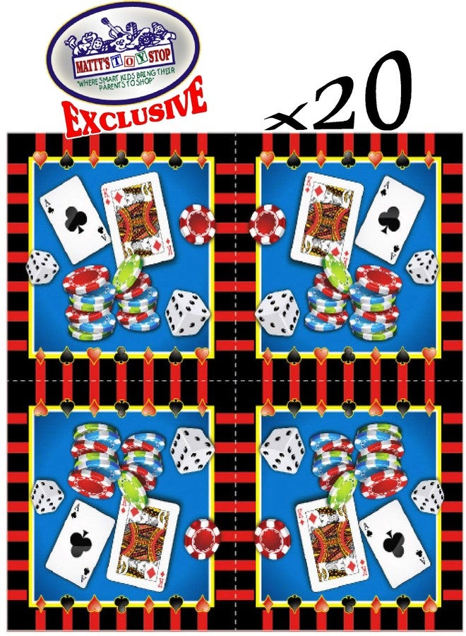 ماتي محطة الألعاب مجموعة لوازم حفلات فاخرة بطابع ليلة الكازينو لـ 20 شخصًا، تتضمن 20 طبقًا كبيرًا، و20 طبقًا صغيرًا، و20 منديلًا، و20 كوبًا، و2 غطاء طاولة - مثالية لليلة الكازينو أو عيد الميلاد (82 قطعة إجمالاً). - Image 4